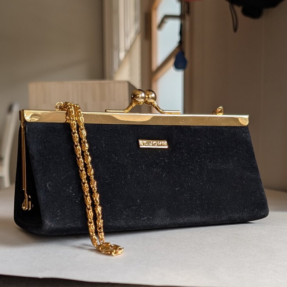 St John velvet evening bag